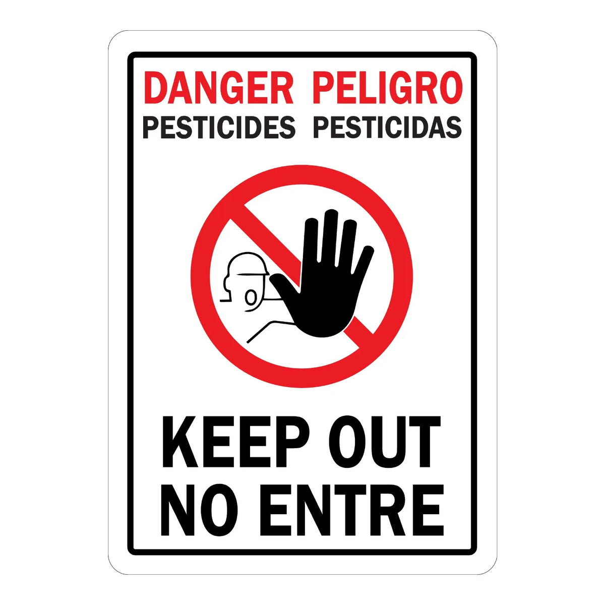 Bilingual Danger: Pesticides - Keep Out / Pesticidas - No Entre (With Graphic)