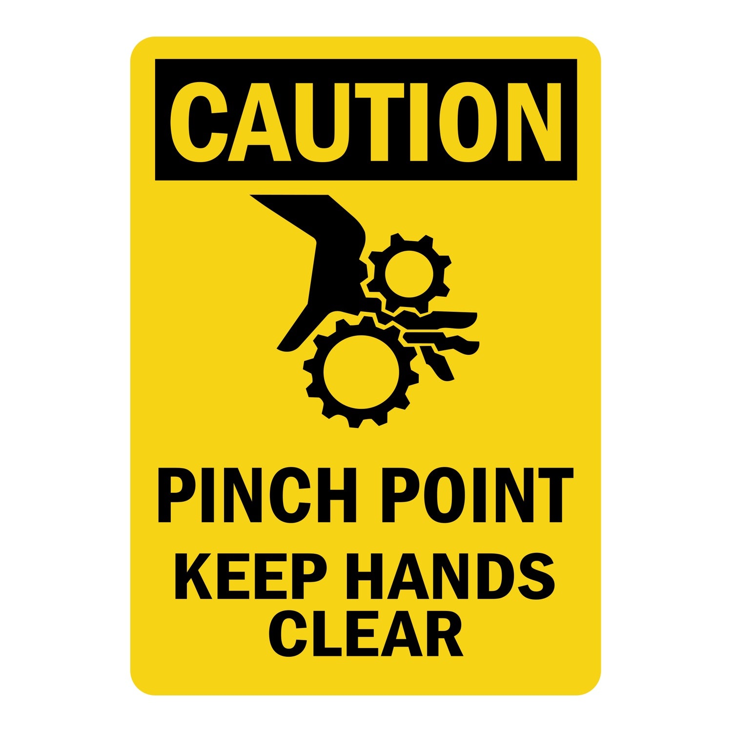 OSHA Caution: Pinch Point Keep Hands Clear