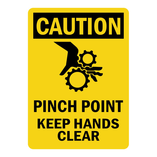OSHA Caution: Pinch Point Keep Hands Clear