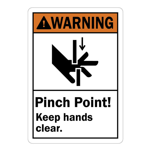 ANSI Warning: Pinch Point! Keep Hands Clear