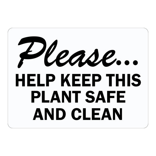 Please, Help Keep This Plant Safe and Clean (Black Text)