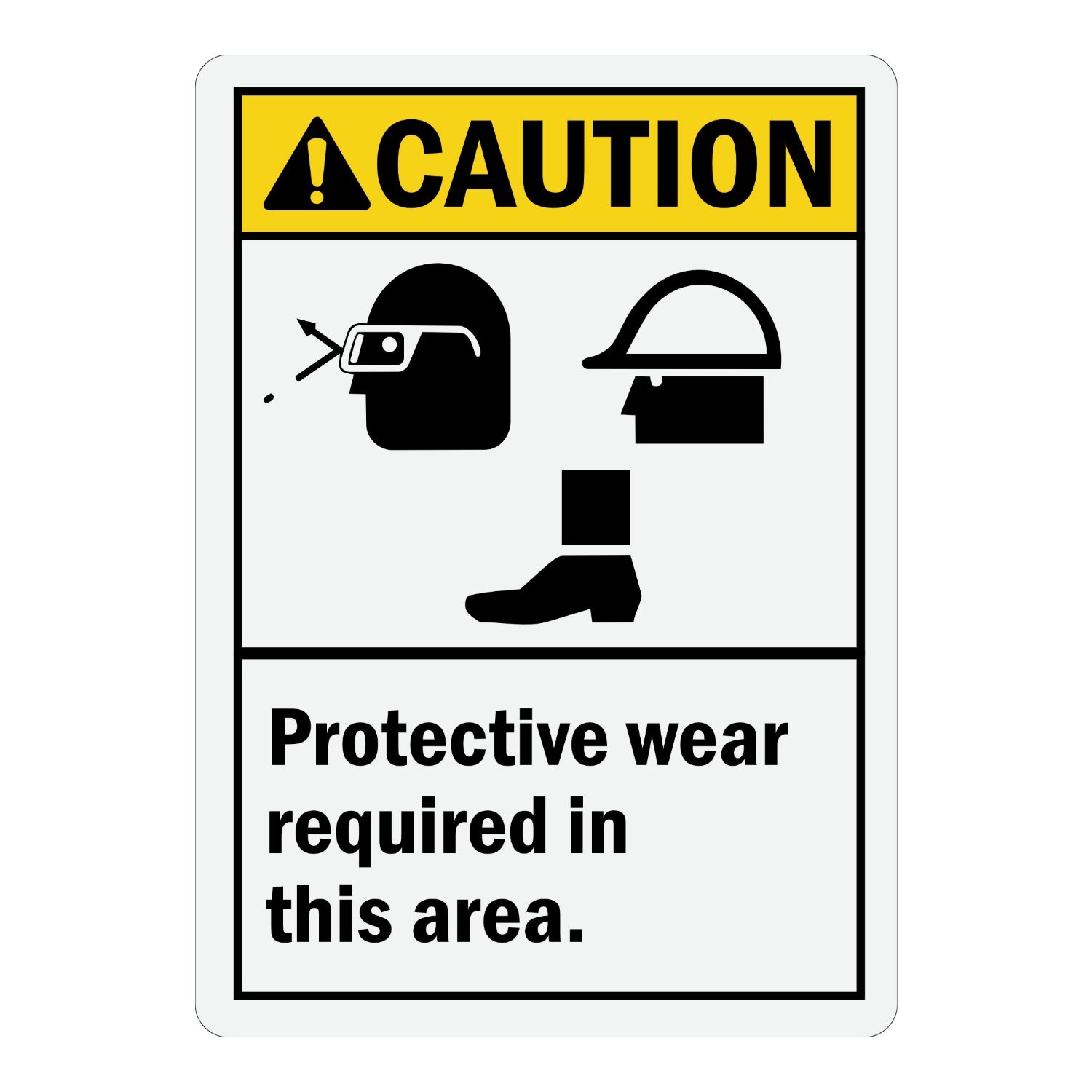 ANSI Caution: Protective Wear Is Required in This Area.