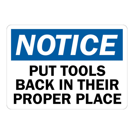 OSHA Notice: Put Tools Back in Their Proper Place