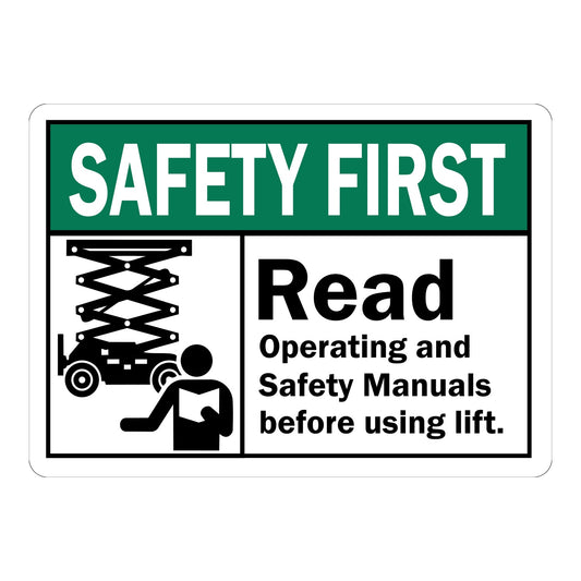 ANSI Safety First: Read Operating And Safety Manuals Before Using Lift