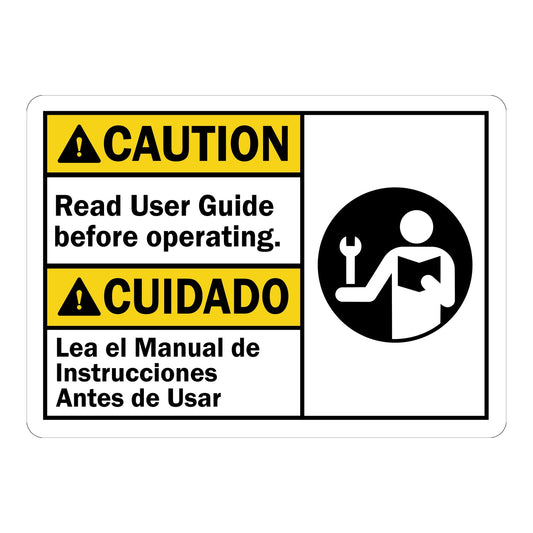 Bilingual ANSI Caution: Read User Guide Before Operating
