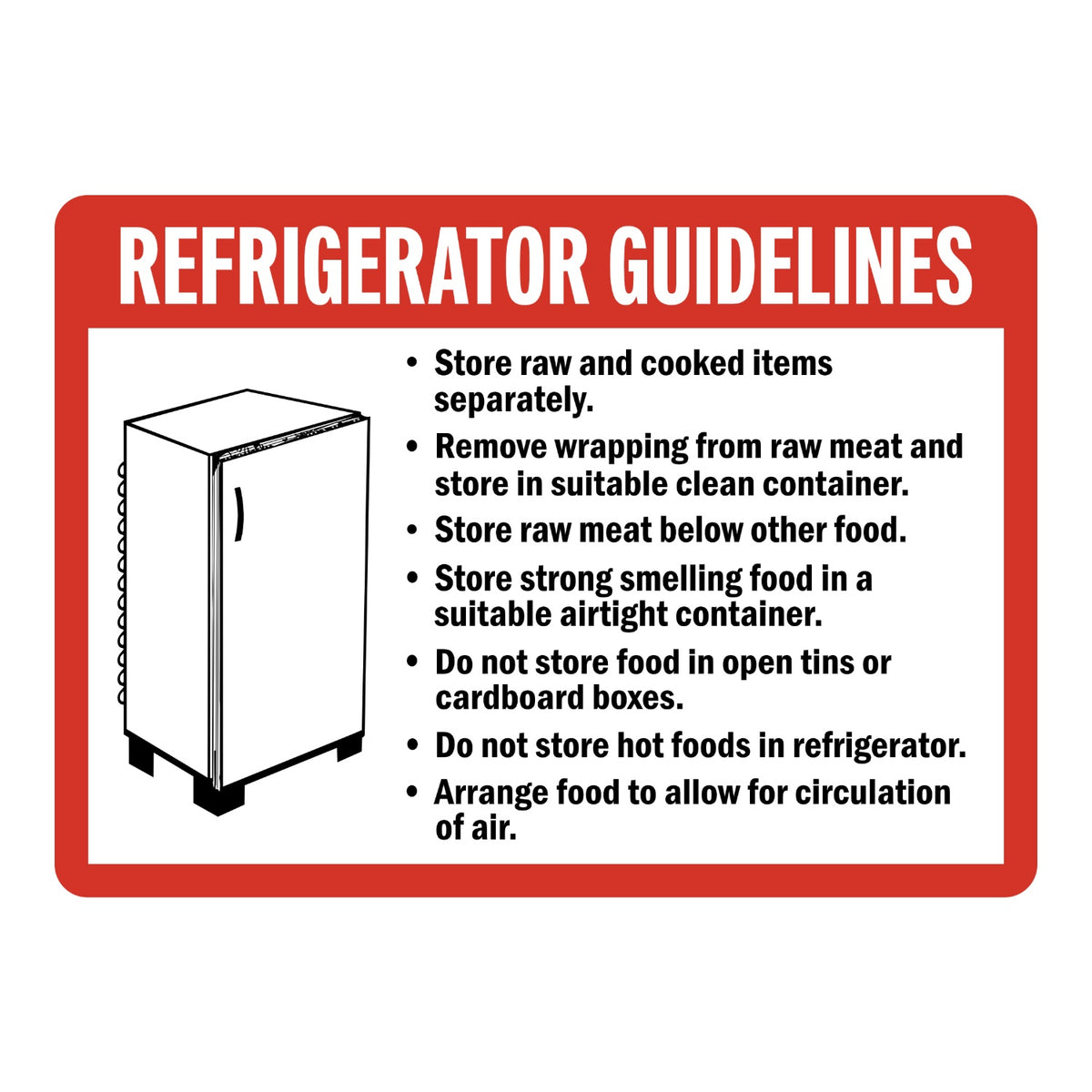 Refrigerator Guidelines Sign