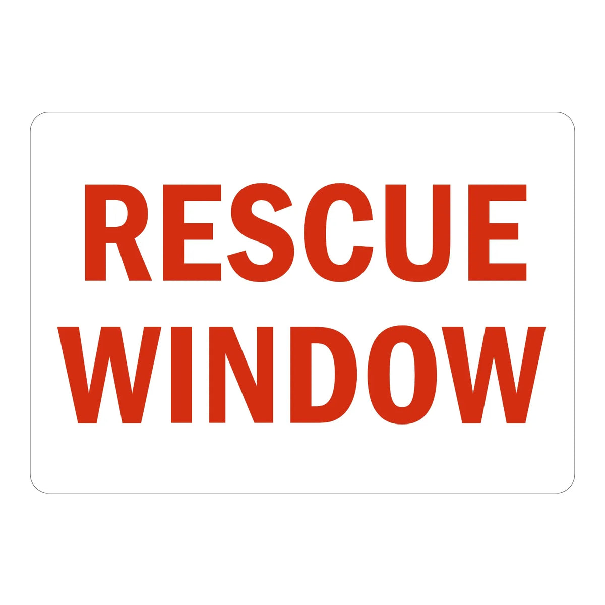 Warning: Rescue Window Sign Stickers with bold red text on white background for marking emergency rescue access points.