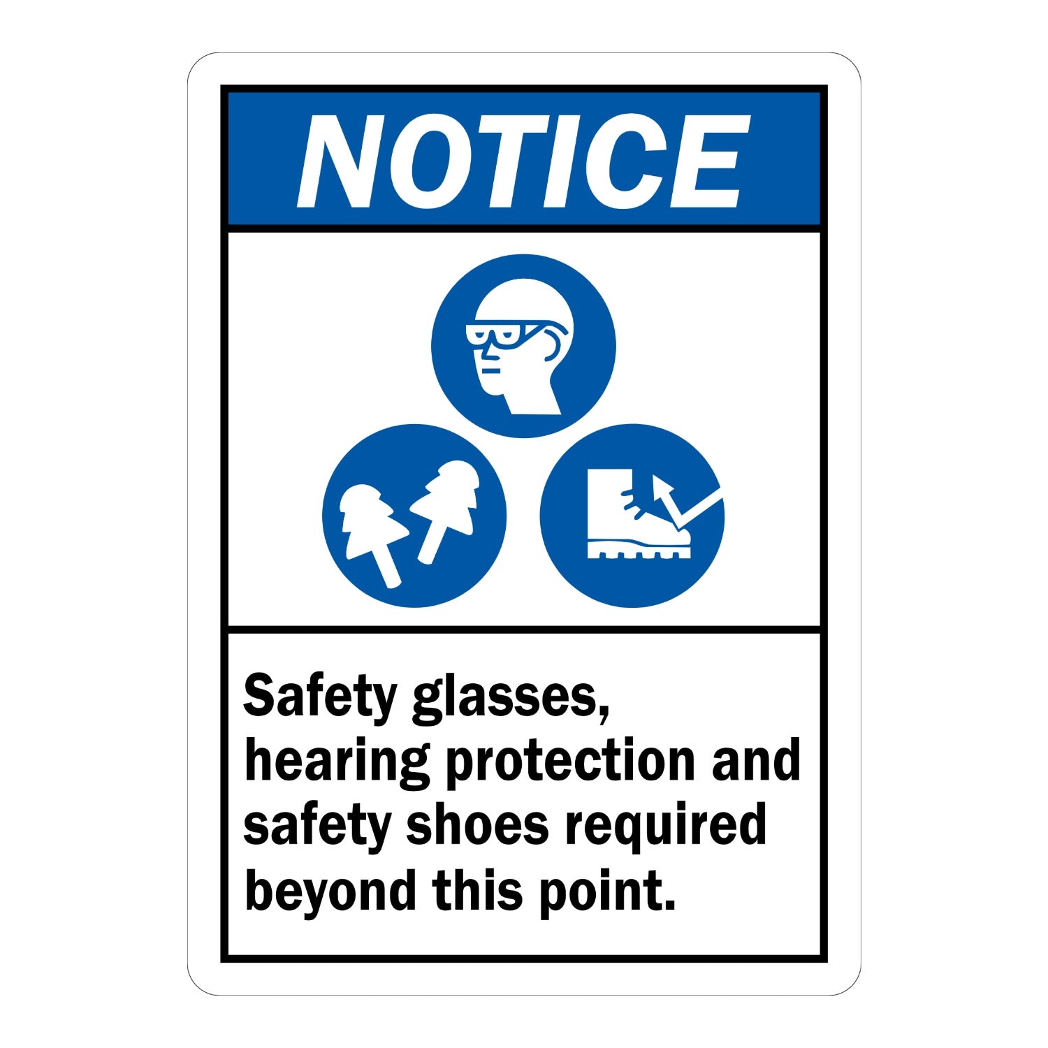 ANSI Notice: Safety Glasses, Hearing Protection and Safety Shoes Required Beyond This Point