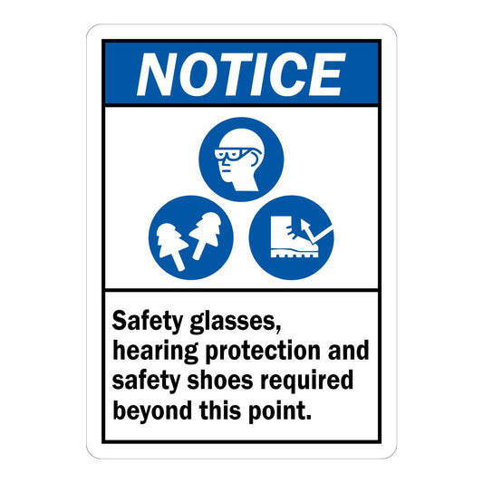 ANSI Notice: Safety Glasses, Hearing Protection and Safety Shoes Required Beyond This Point