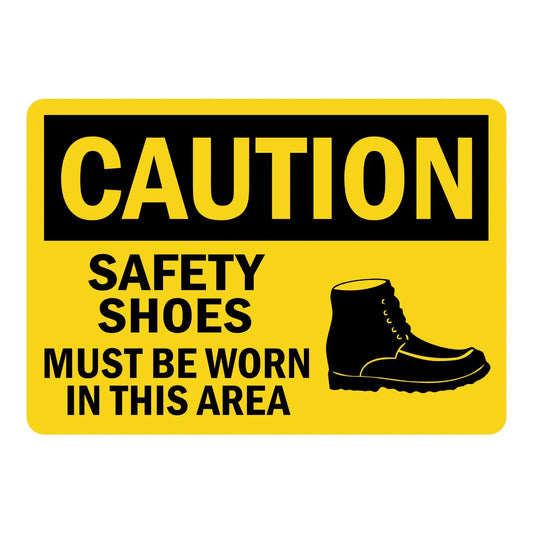 OSHA Caution: Safety Shoes Must Be Worn In This Area (With Graphic)