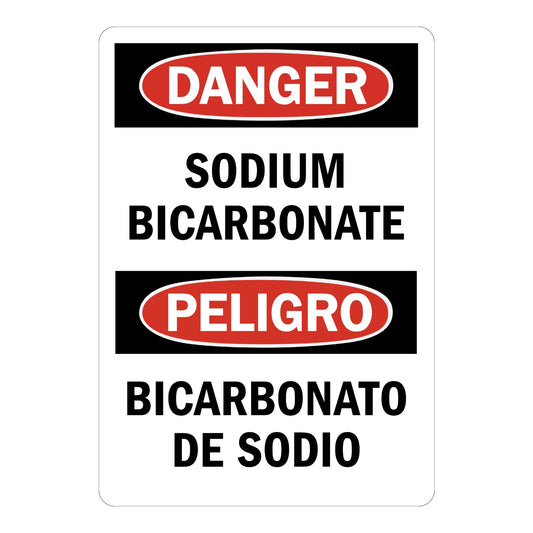 Bilingual OSHA Danger: Sodium Bicarbonate, Bicarbonato De Sodio