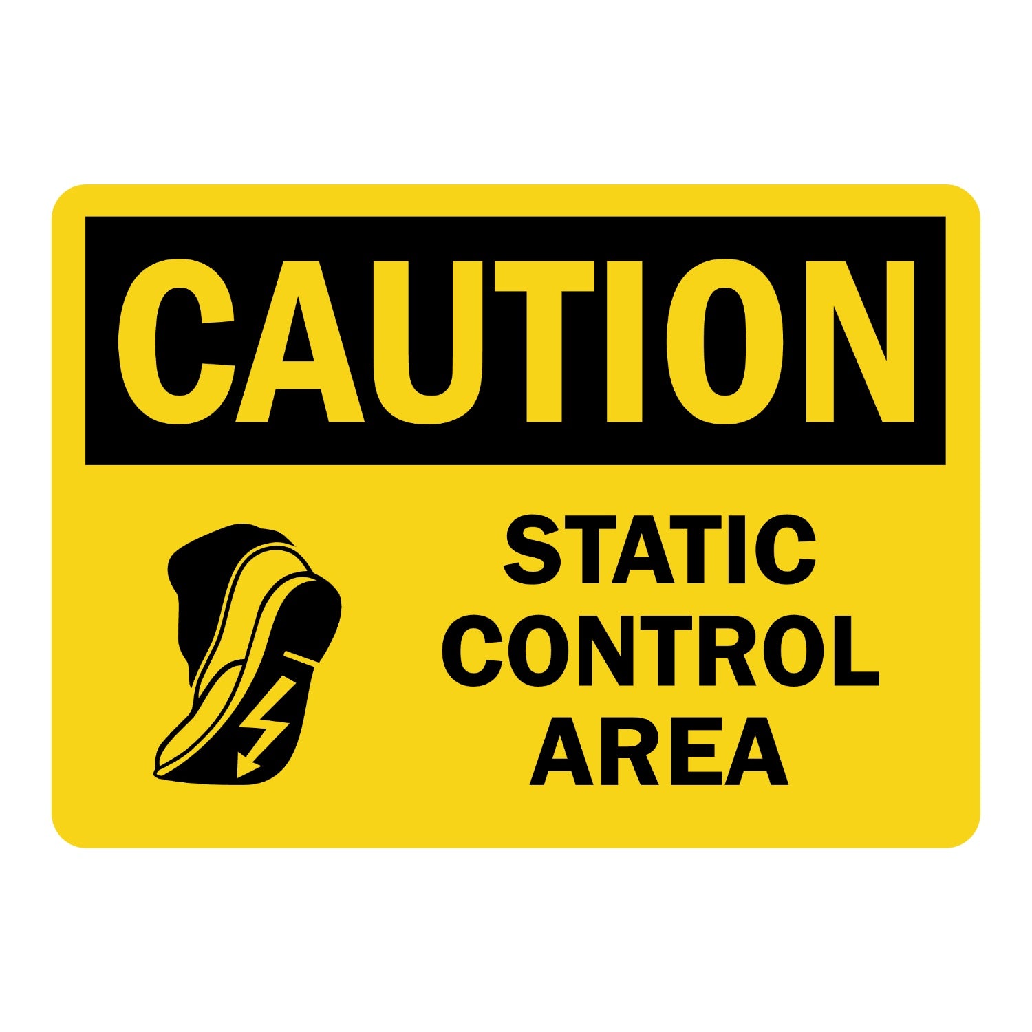 OSHA Caution: Static Control Area (With Graphic)