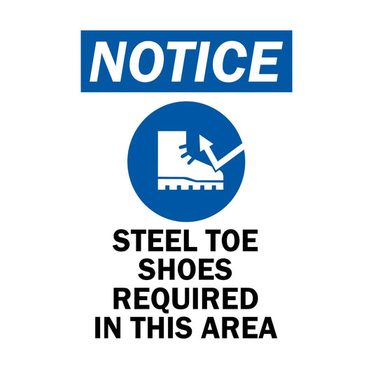 OSHA Notice: Steel Toe Shoes Required in This Area (With Graphic)