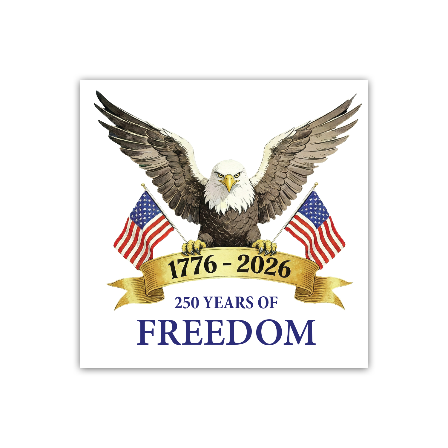USA 250th Anniversary Stickers – Bald Eagle Freedom Design