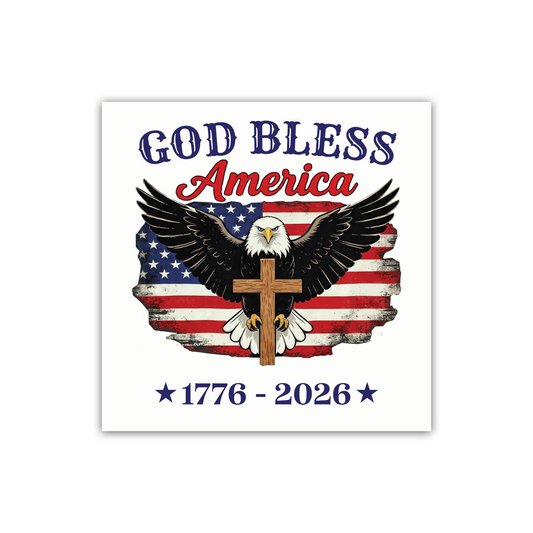 USA 250th Anniversary Bald Eagle Stickers – God Bless America Design