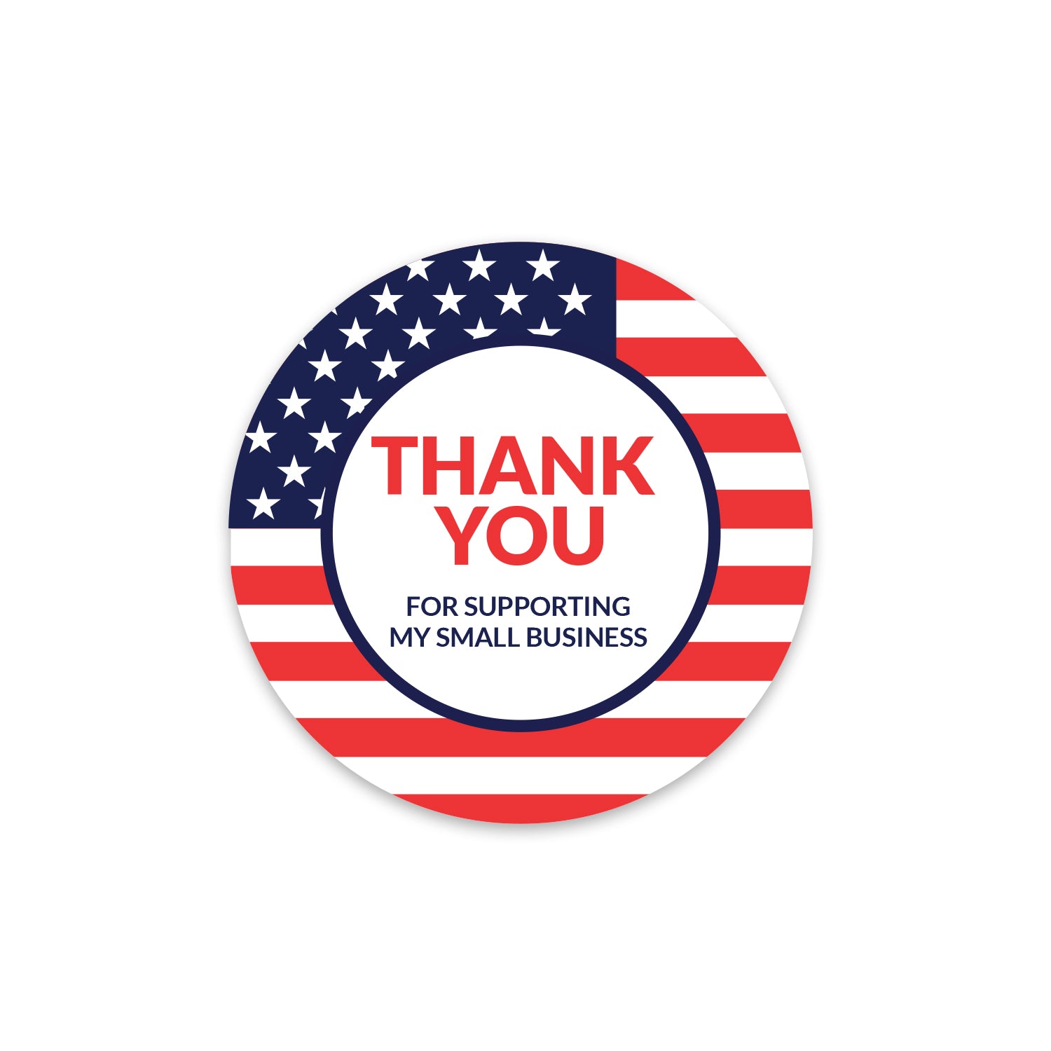Thank You Sticker – American Flag Design