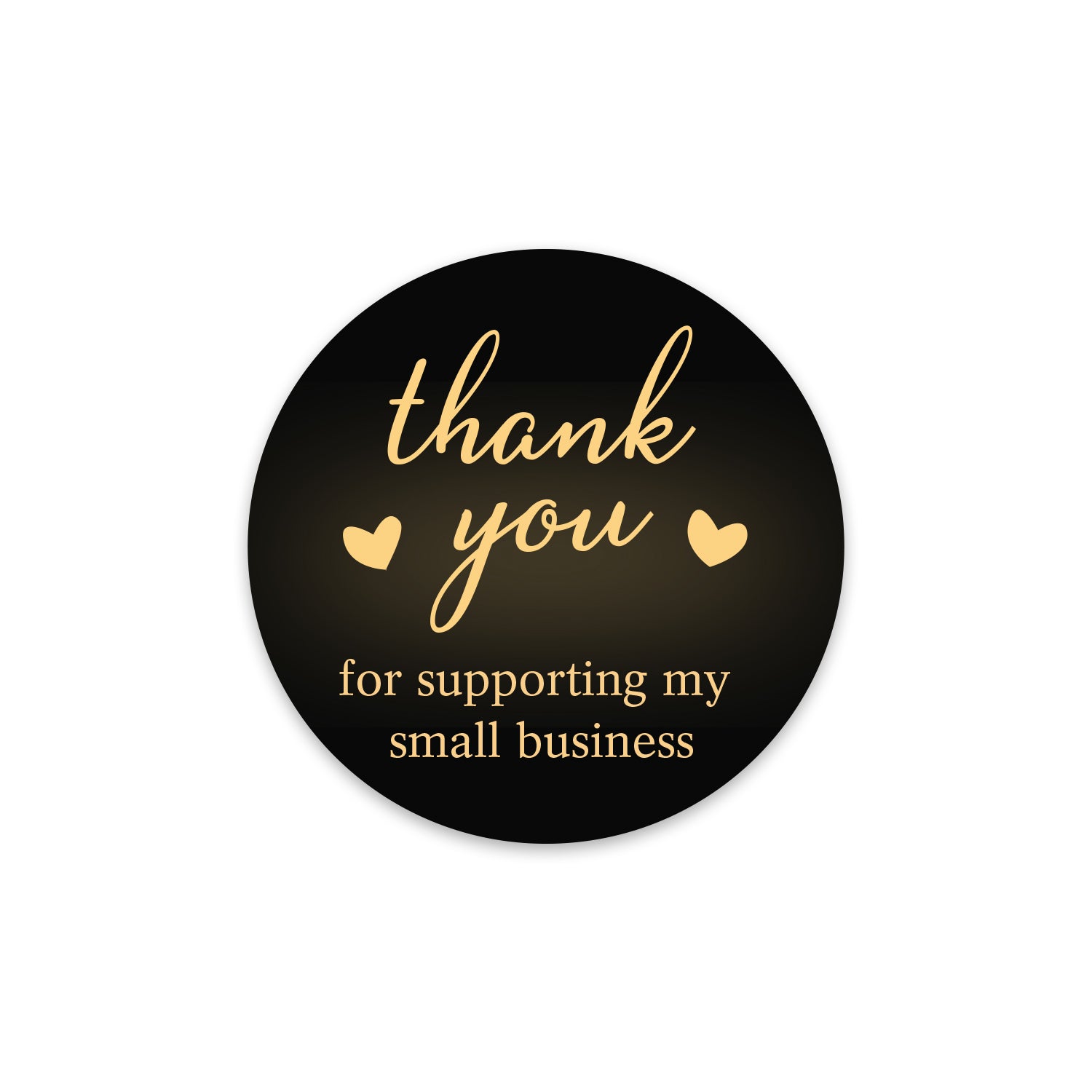 Thank You Sticker – Black & Gold Design