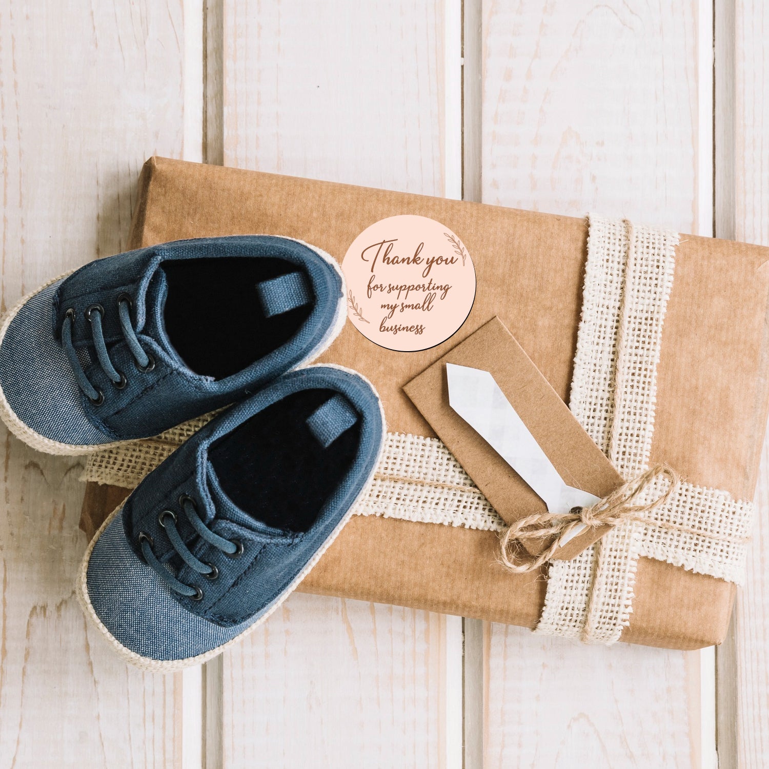 Thank You Sticker – Blush Script Design