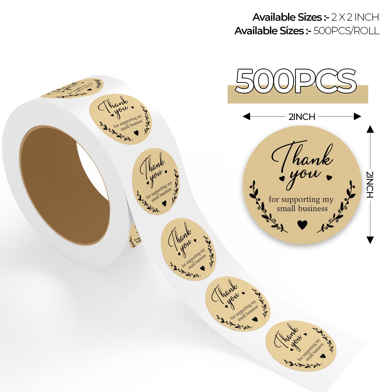 Thank You Sticker – Botanical Beige Design