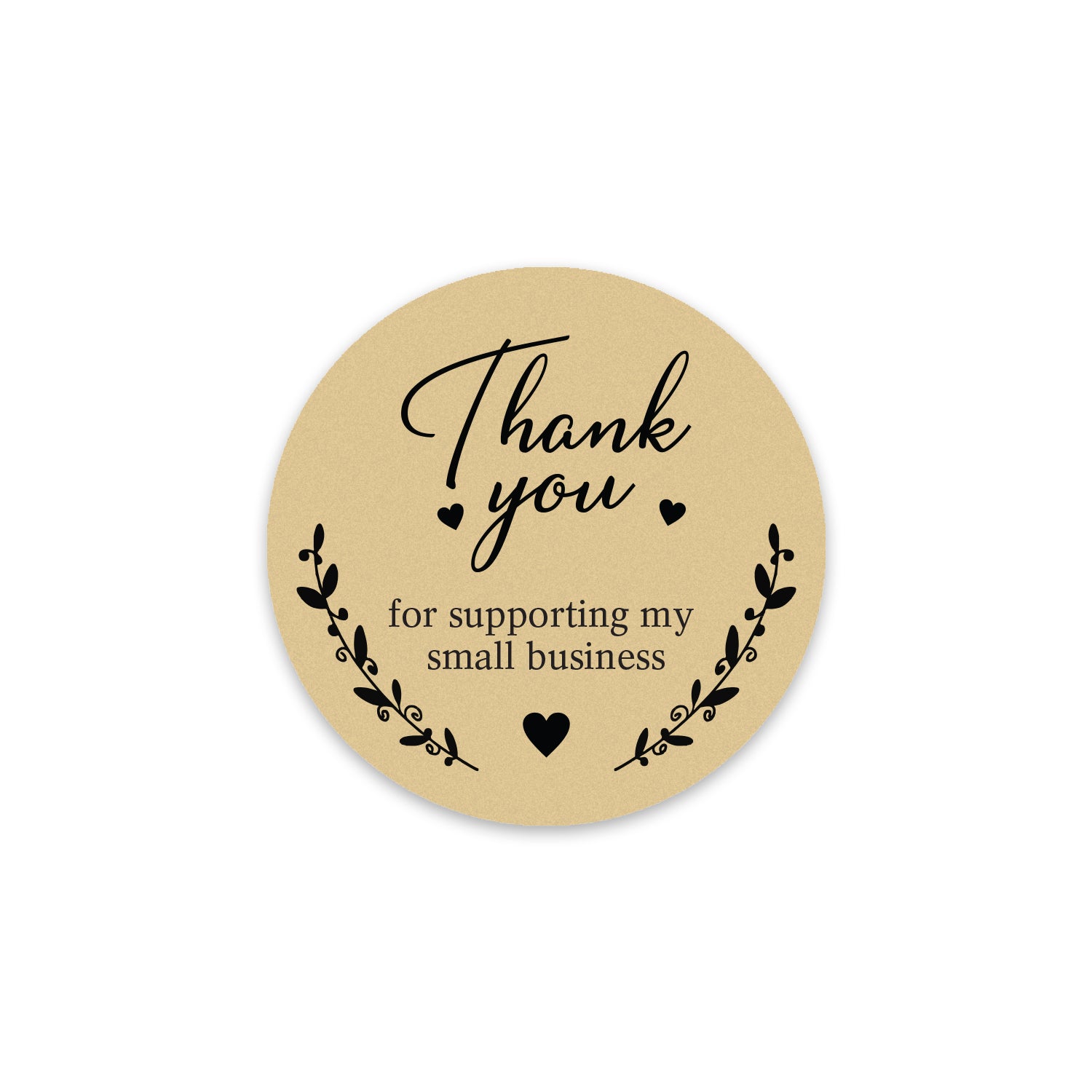 Thank You Sticker – Botanical Beige Design