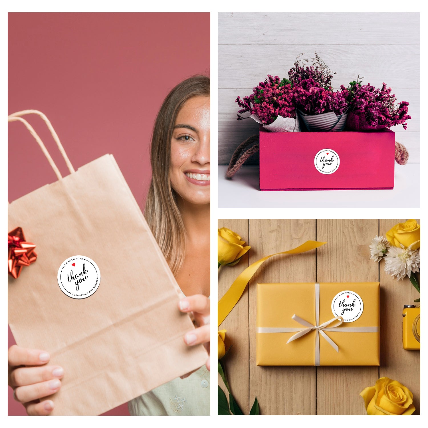 Thank You Sticker – Round Badge Design