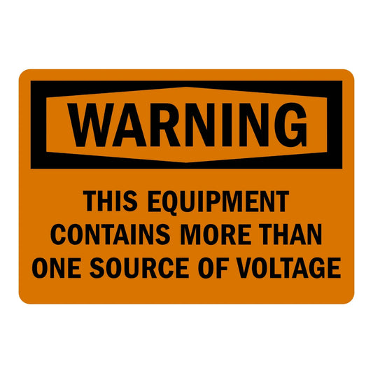 OSHA Warning: This Equipment Contains More Than One Source of Voltage