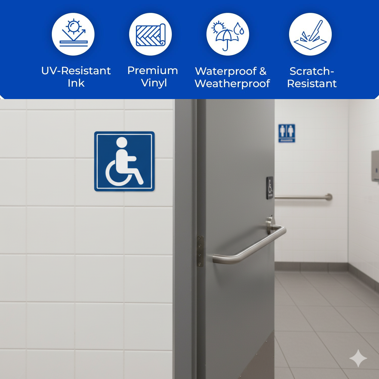 Handicap Wheelchair Accessible Vinyl Decals