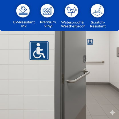 Handicap Wheelchair Accessible Vinyl Decals
