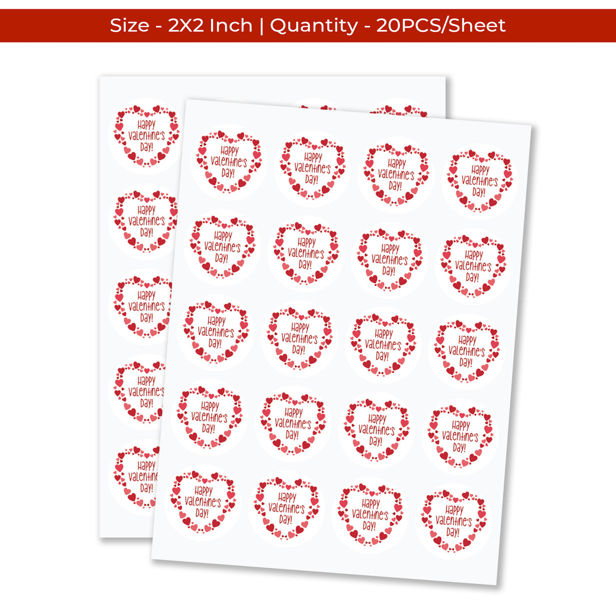 Valentine’s Day Sticker – Happy Valentine Heart Frame Design