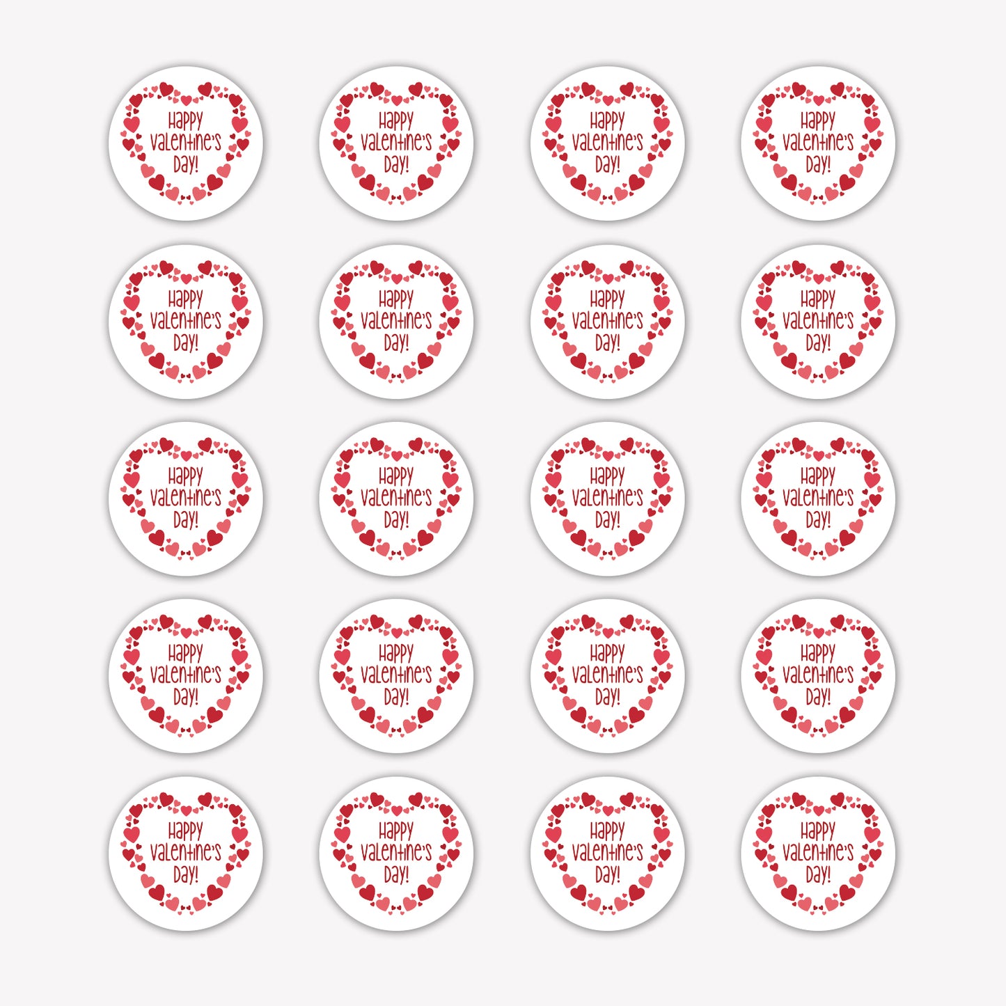Valentine’s Day Sticker – Happy Valentine Heart Frame Design Stickers with 'Happy Valentine's Day' text and heart designs on a white background