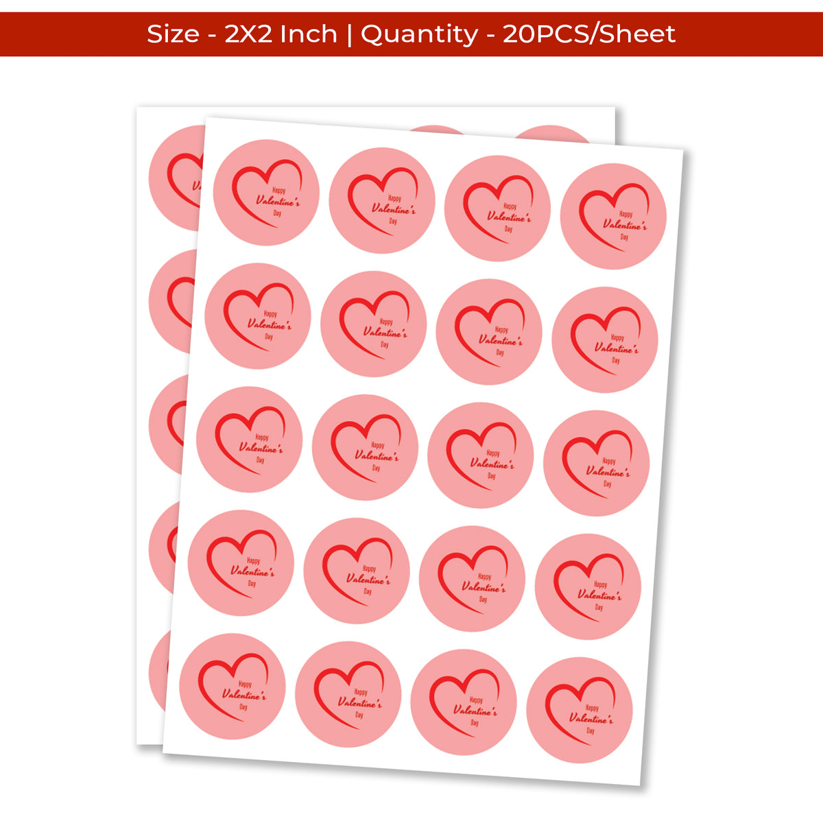 Valentine’s Day Sticker – Minimal Pink Heart Design