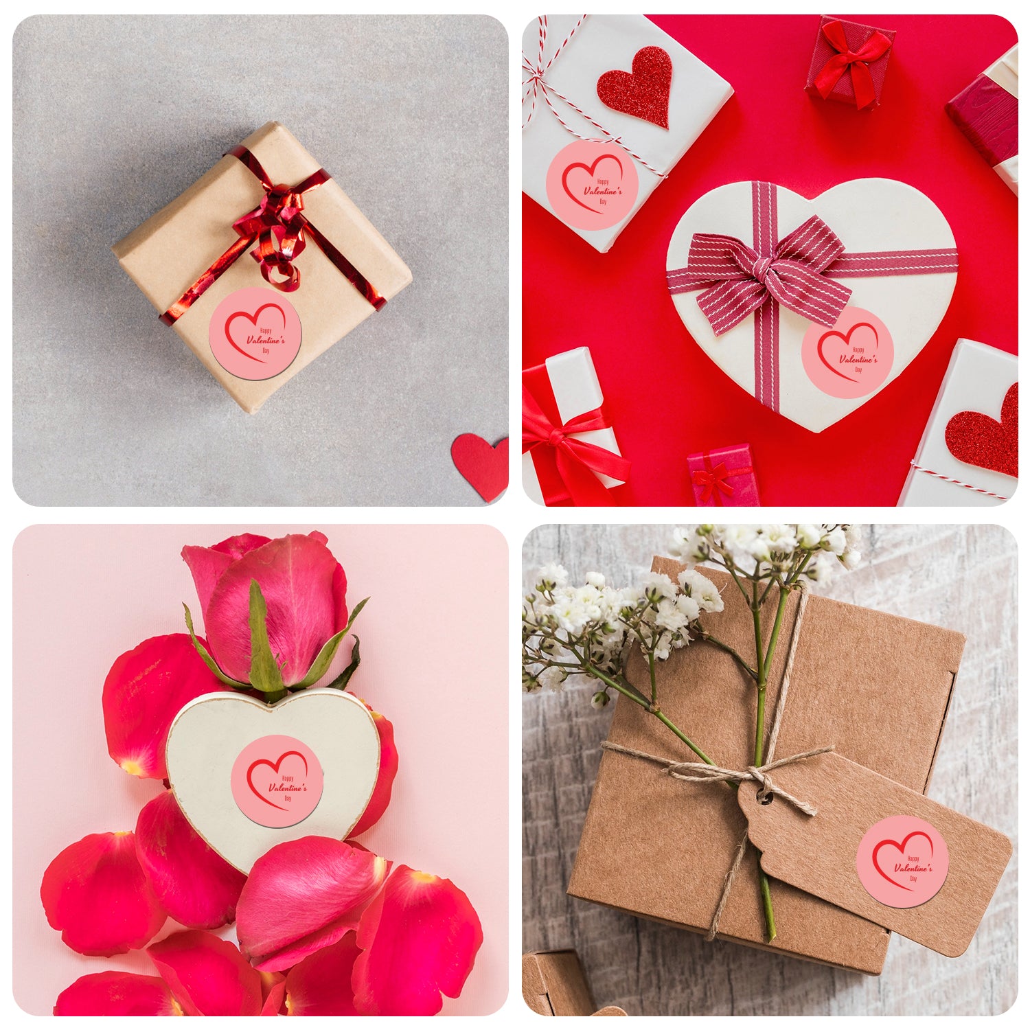 Valentine’s Day Sticker – Minimal Pink Heart Design