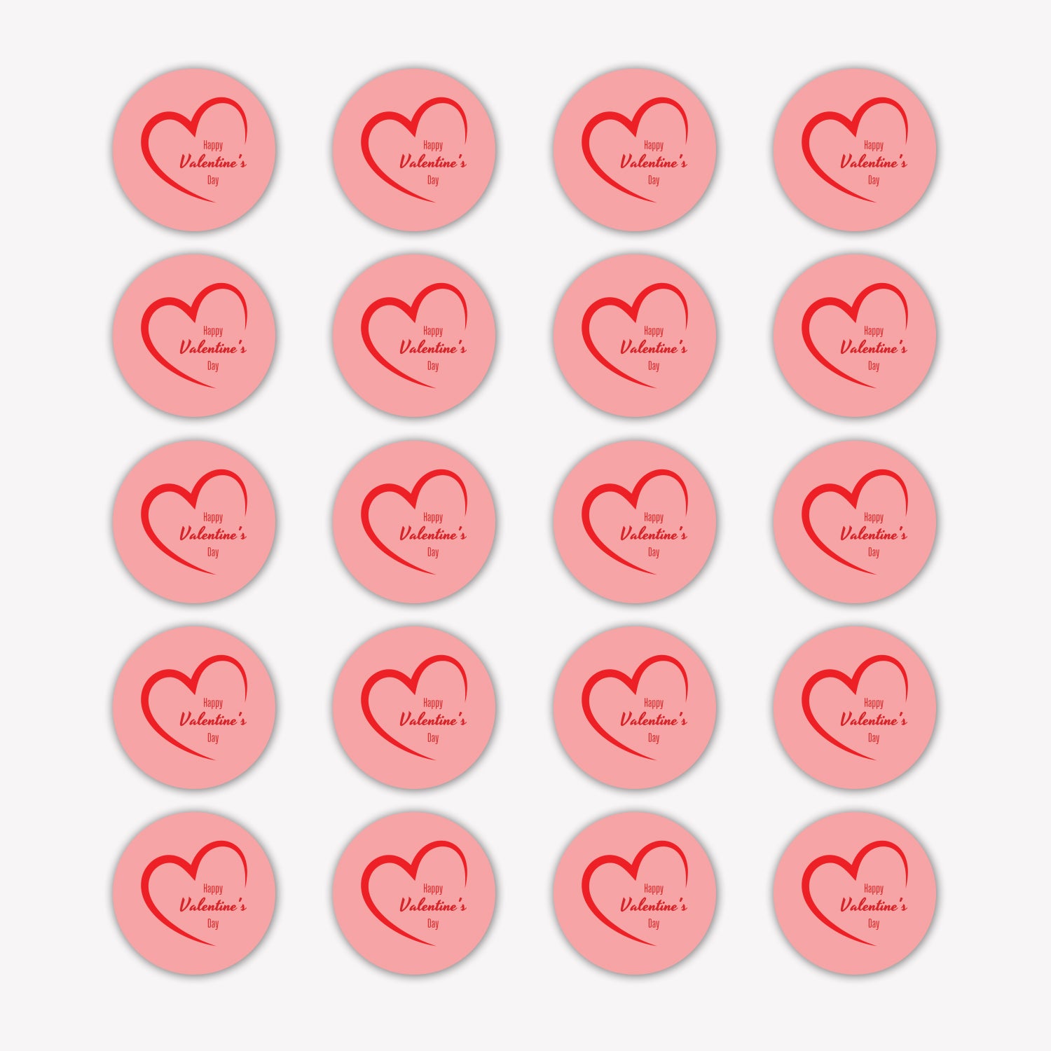 Valentine’s Day Sticker – Minimal Pink Heart Design