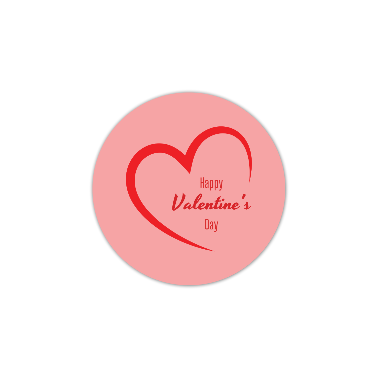 Valentine’s Day Sticker – Minimal Pink Heart Design