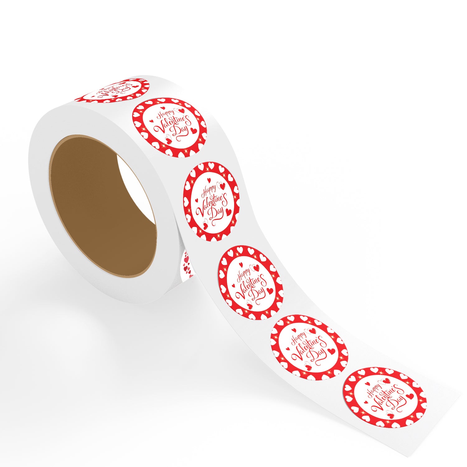 Valentine’s Day Sticker – Red Heart Round Border Design