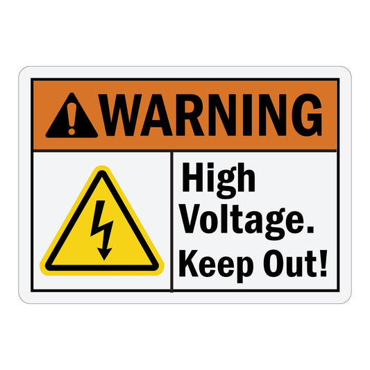 ANSI Warning High Voltage Keep Out Sign Stickers