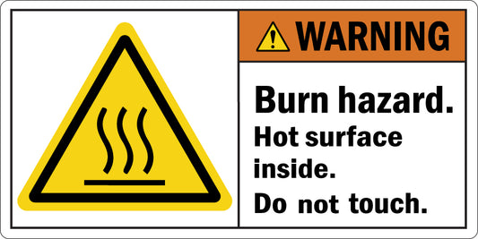 ANSI Warning Burn Hazard Hot Surface Do Not Touch Sign Stickers