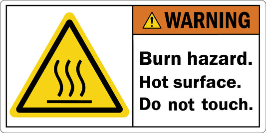 ANSI Warning Hazard Hot Surface Inside Do Not Touch Sign Stickers
