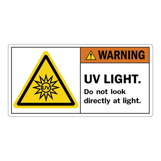 ANSI Warning UV Light Do Not Look Directly At Light Sign Stickers