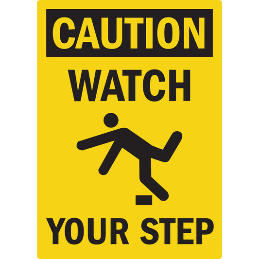 Caution Watch Your Step Sign Stickers