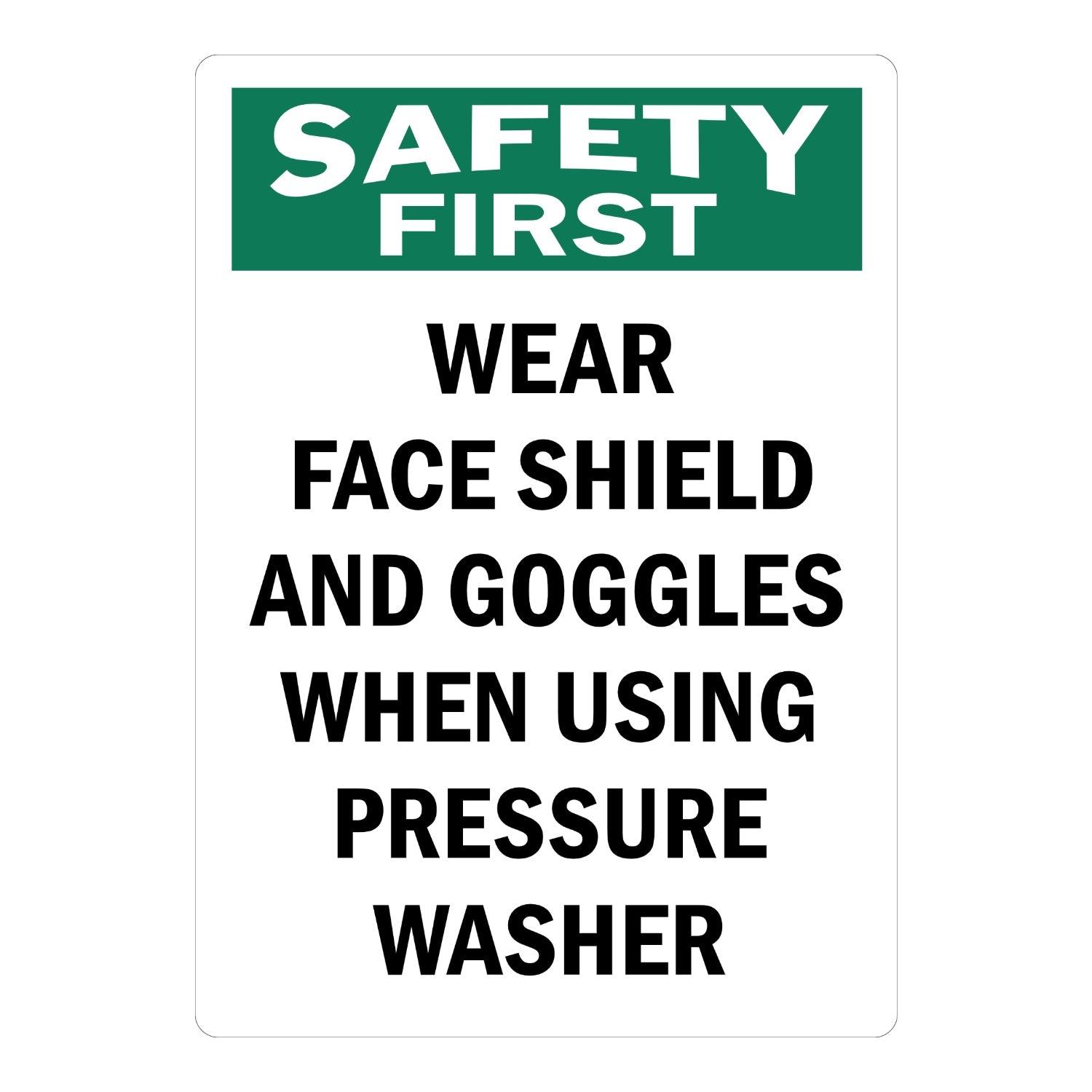 OSHA Safety First: Wear Face Shield and Goggles When Using Pressure Washer