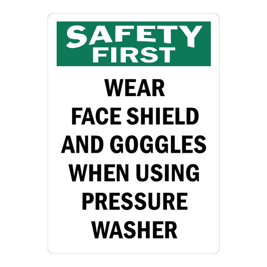 OSHA Safety First: Wear Face Shield and Goggles When Using Pressure Washer